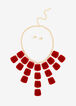 Geo Disc Necklace & Stud Earrings, Chili Pepper image number 0