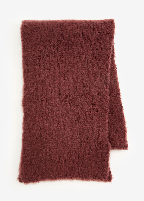 Textured Knit Scarf, Burgundy image number 0