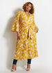 Belted Tropical Linen Duster, Nugget Gold image number 2