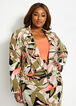 Abstract Floral Notch Lapel Blazer, Dusty Olive image number 0