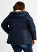 Faux Fur Lined Hooded Quilted Coat, Navy image number 1