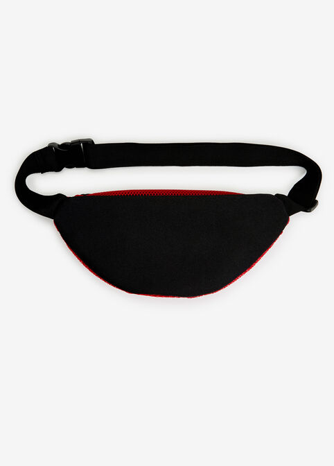 Mesh Colorblock Fanny Pack, Tango Red image number 1