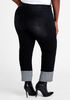 Button Detailed Cuffed Jeans, Black image number 1
