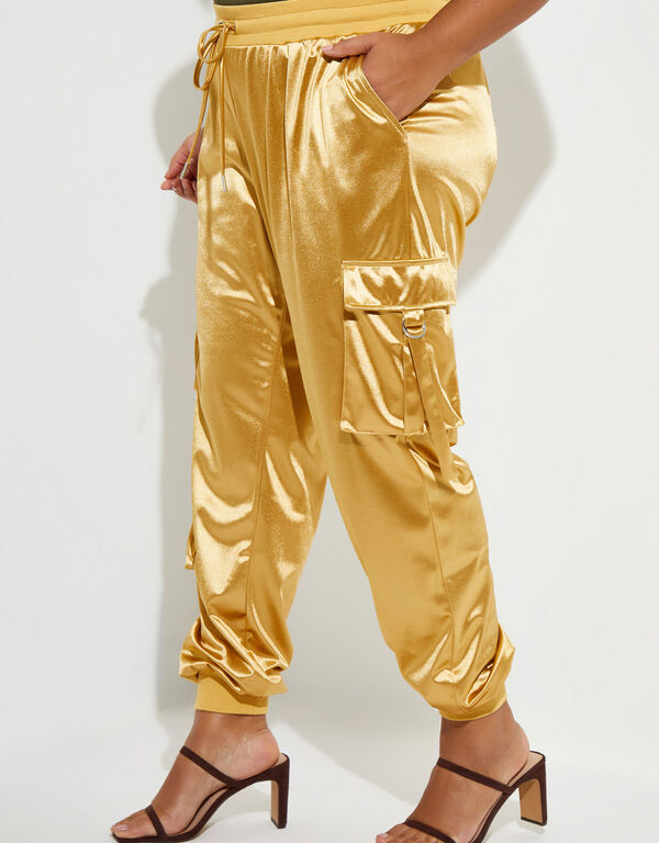 Satin Joggers, Gold image number 0