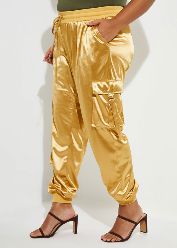 Satin Joggers, Gold image number 0