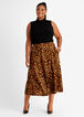 Animal 2 Pocket Flared Midi Skirt, Tan image number 2