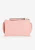 Studded Bow Faux Leather Clutch, Geranium Pink image number 1