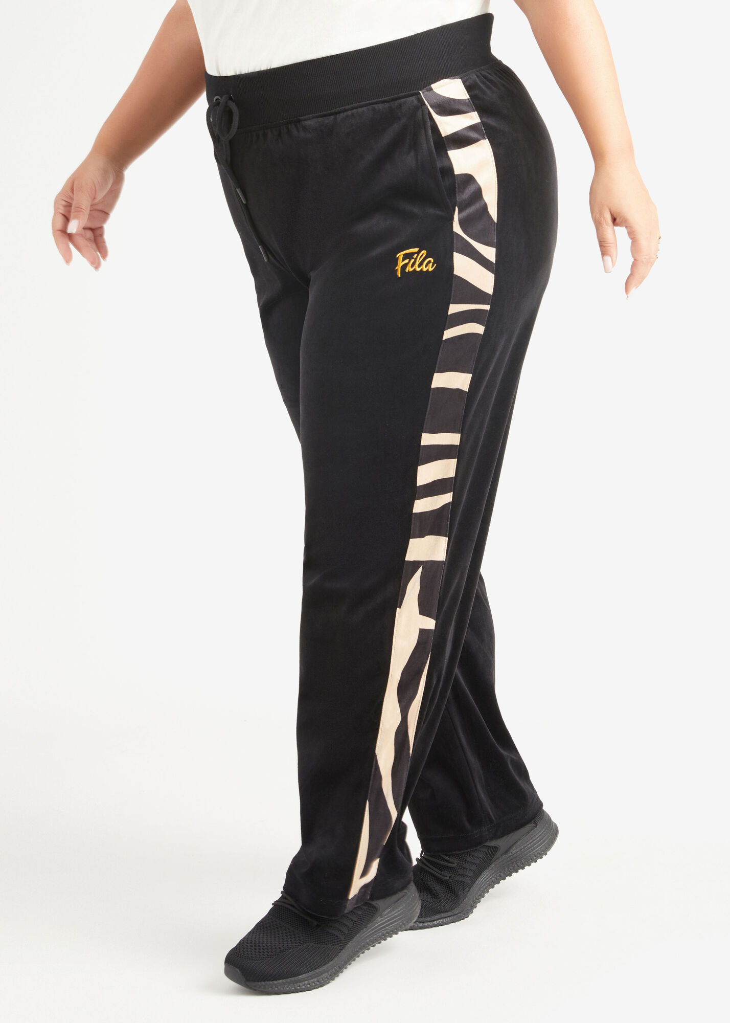 Plus Size FILA Track Pants Velour Streetwear