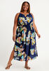 Tropical Side Slit Maxi Dress, Multi image number 0
