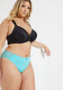 Microfiber And Lace Bikini Panty, Turquoise Aqua image number 0