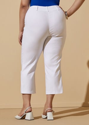Pull On Stretch Twill Capris, White image number 1