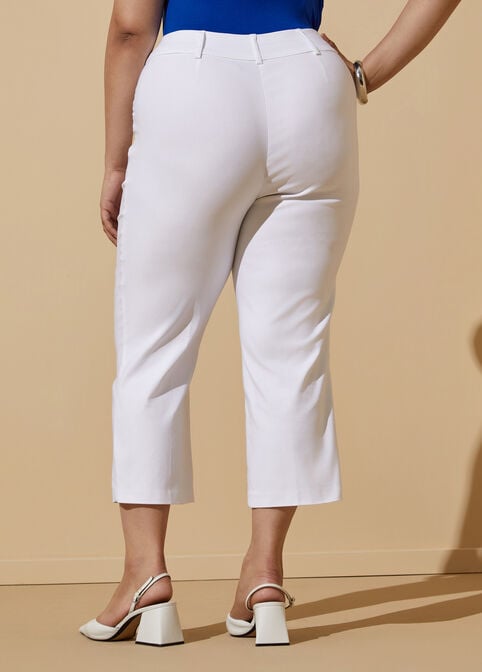 Pull On Stretch Twill Capris, White image number 1