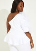 One Shoulder Ruffled Top, White image number 1