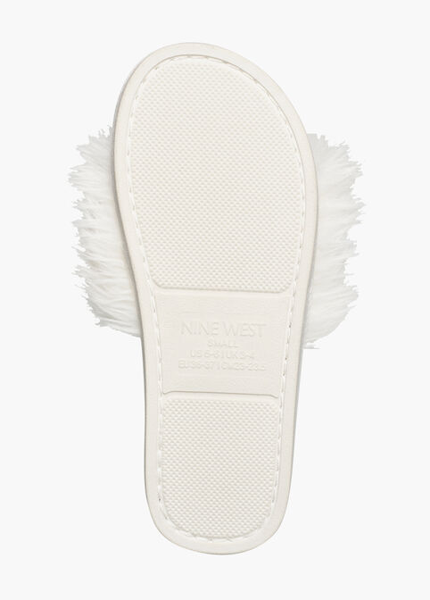 Nine West Fuzzy Slide Sandals, Ivory image number 2
