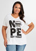 Not Today Metallic Lip Graphic Tee, White image number 0