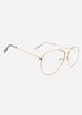 Gold Metal Aviator Sunglasses, Clear image number 1
