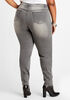Studded Hem High Waist Skinny Jean, Grey image number 1