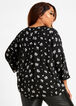 Floral Pleated Pullover Blouse, Black image number 1