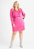 Button Detailed Satin Wrap Dress, Fuchsia Red image number 0