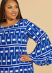 Geo Print Bell Sleeved Dress, Surf The Web image number 2