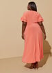 Ruffle Sleeved Seamed Maxi Dress, LIVING CORAL image number 1