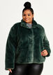 Faux Fur Mock Collar Coat, Green image number 0