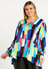 Colorblock Satin Tunic Blouse, Sodalite image number 0