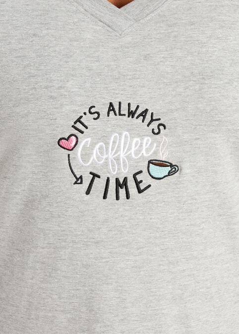 Rene Rofe Coffee Time Sleepshirt, Heather Grey image number 1