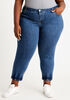 Plus Size Trendy Dye Hem High Waist Stretch Roll Cuff Skinny Jean image number 0