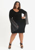 Paneled Velvet Bodycon Dress, Black image number 0