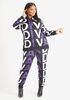Diva Stretch Knit Track Jacket, Acai image number 3