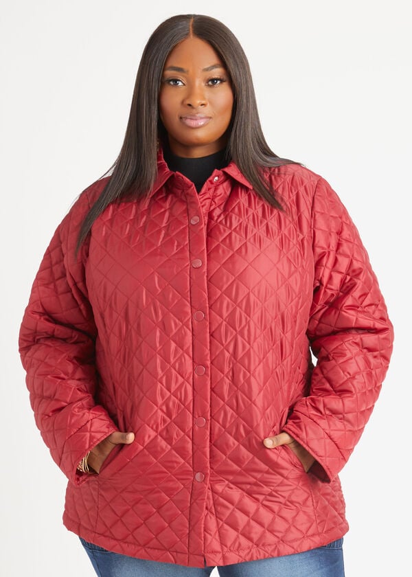 Plus Size Quilted Bomber Jacket Plus Size Fall Jacket image number 0