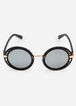 Black Round Rhinestone Sunglasses, Black image number 1