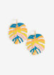 Gold Palm Leaf Drop Earrings, Multi image number 0