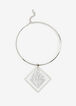 Animal Diamond Pendant Choker, Silver image number 0