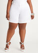 Pleated High-Waisted Shorts, White image number 0