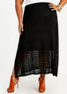 Pointelle Side Slit Maxi Skirt, Black image number 0