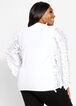 Ruffled Chiffon Mesh Front Top, White image number 1