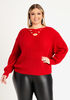 Reversible Knot Back Sweater, Barbados Cherry image number 1