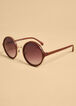 Wood Effect Round Sunglasses, Brown image number 2