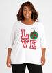 Chiffon Love Holiday Graphic Tee, White image number 0