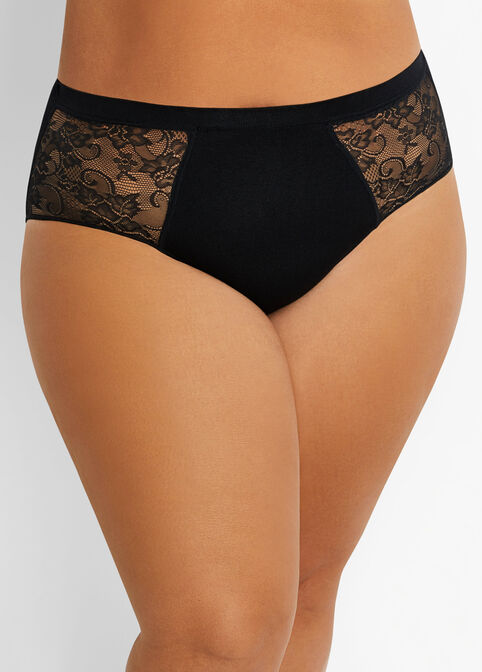 Plus Size Lace Trim Hipster Panty image number 0