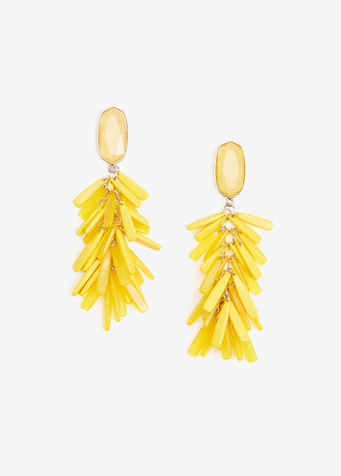 Jewel Fringe Drop Earrings, Lemon image number 0