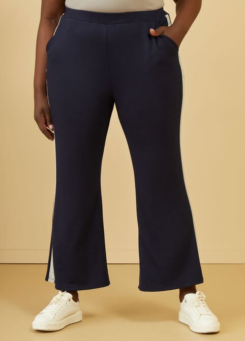 Two Tone Kick Flare Pants, Navy image number 2