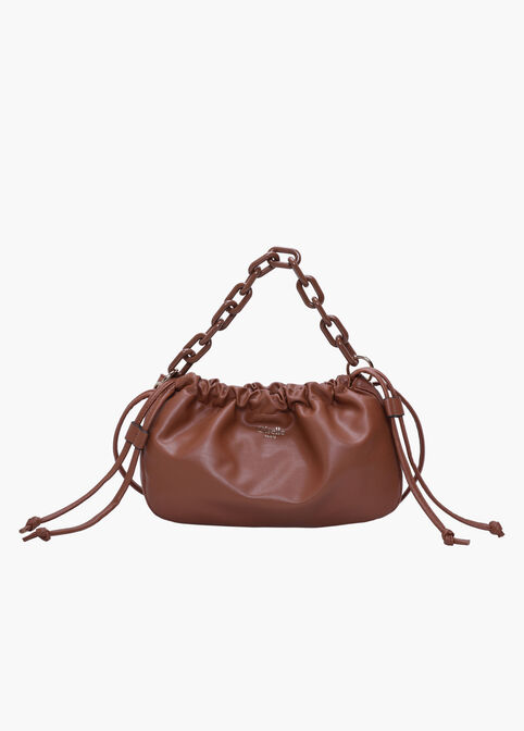 Trendy Luxe Designer Giselle Gabi Faux Leather Logo Crossbody Bag image number 0