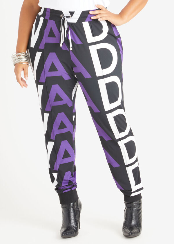 Diva Stretch Knit Joggers, Acai image number 0