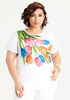 Rhinestone Floral Graphic Tee, White image number 0