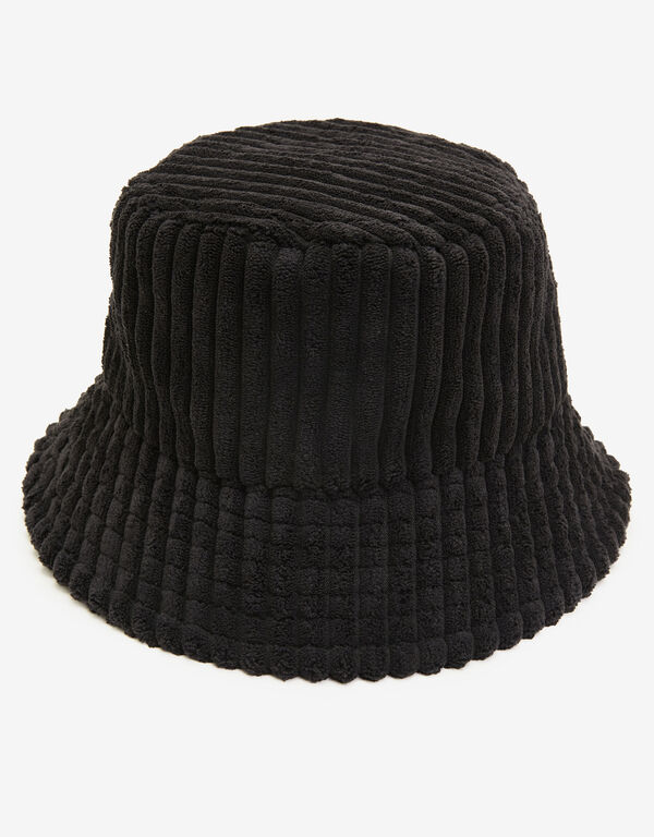 Tufted Corduroy Bucket Hat, Black image number 0