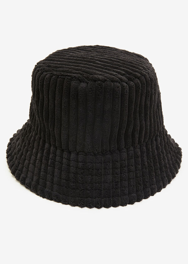 Tufted Corduroy Bucket Hat, Black image number 0
