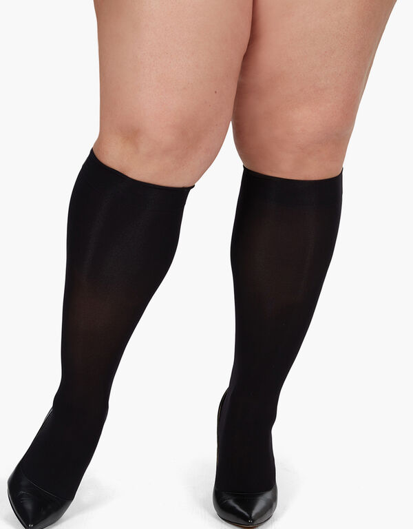 MeMoi Opaque Knee High Tights, Black image number 0